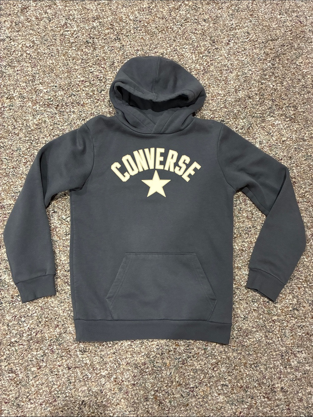 Converse Youth Dark Gray Hoodie with Cream Logo